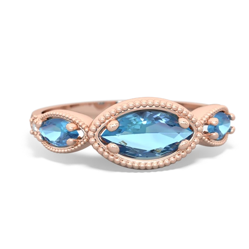 blue topaz-tourmaline milgrain marquise ring