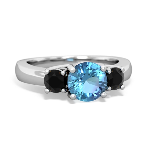blue topaz-onyx timeless ring