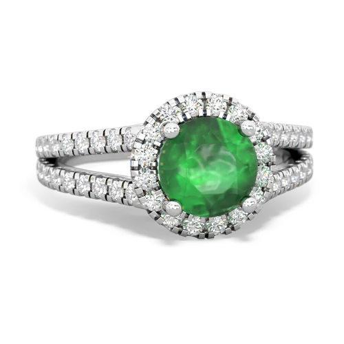 emerald halo pave ring