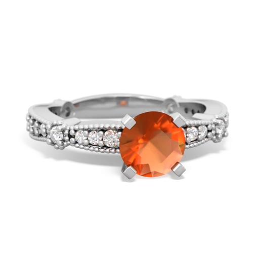 fire opal antique engagement ring