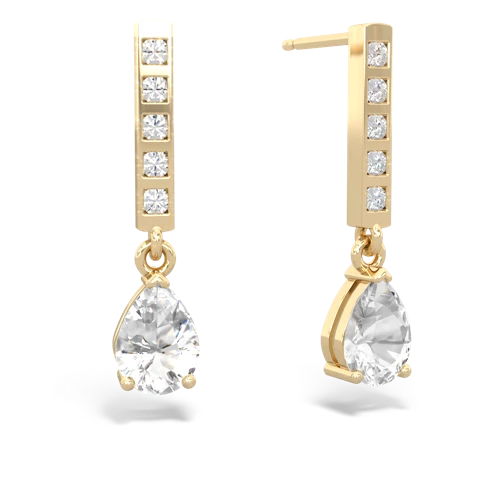 white topaz diamond drop earrings