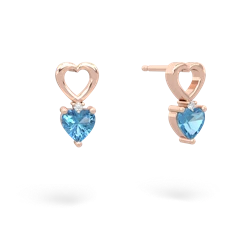 Blue Topaz Four Hearts 14K Rose Gold earrings E2558