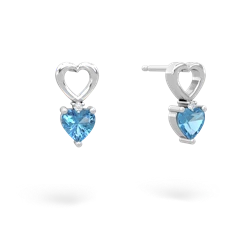 Blue Topaz Four Hearts 14K White Gold earrings E2558