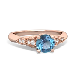 Blue Topaz Antique Elegance 14K Rose Gold ring R3100