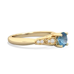 Blue Topaz Antique Elegance 14K Yellow Gold ring R3100