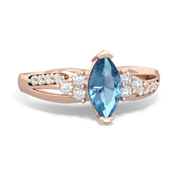 Blue Topaz Royal Marquise 14K Rose Gold ring R2343