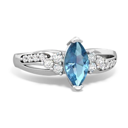 Blue Topaz Royal Marquise 14K White Gold ring R2343