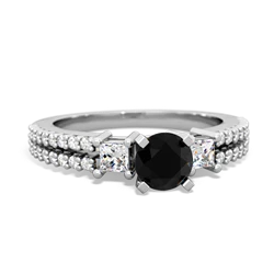 Onyx Classic 5Mm Round Engagement 14K White Gold ring R26435RD