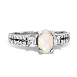 Opal Classic 7X5mm Oval Engagement 14K White Gold ring R26437VL