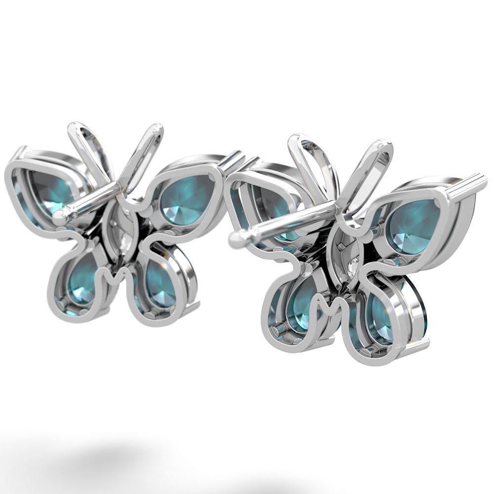 Alexandrite Butterfly 14K White Gold earrings E2215