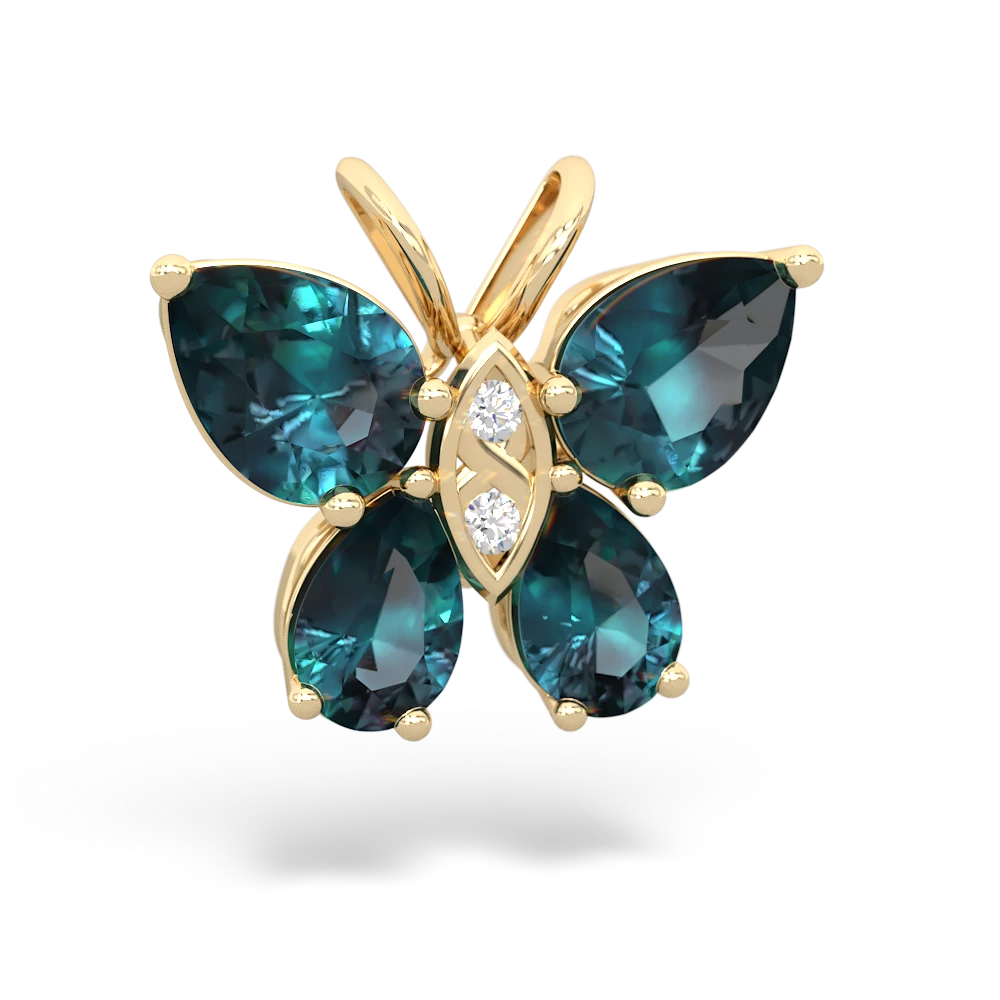 Alexandrite Butterfly 14K Yellow Gold pendant P2215