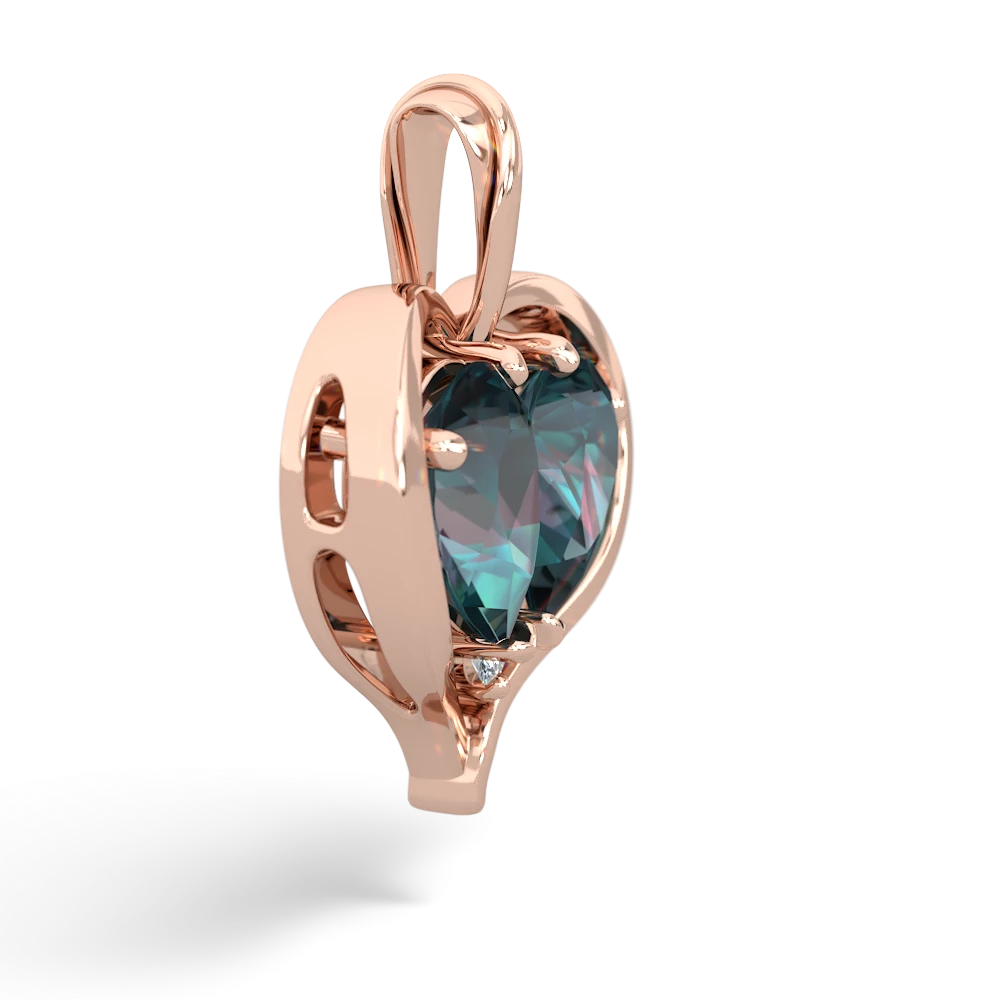 Alexandrite Two Become One 14K Rose Gold pendant P5330