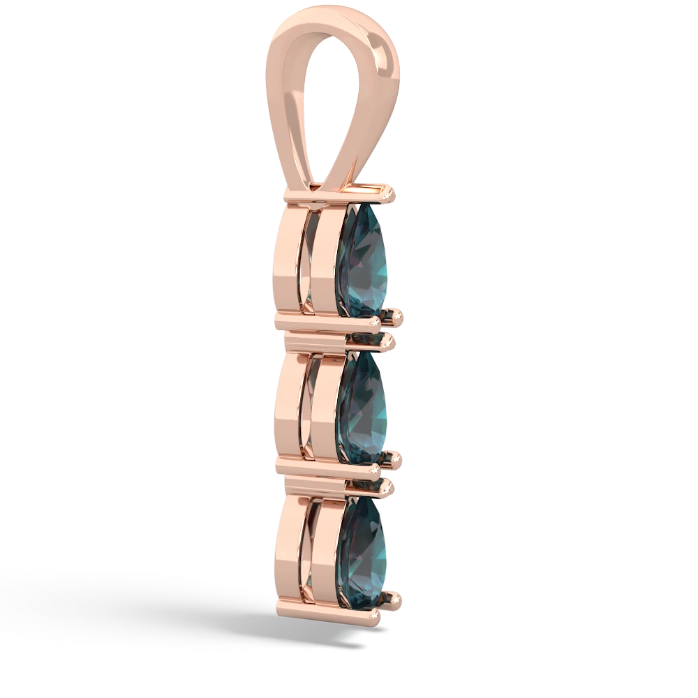 Aquamarine Dew Drops 14K Rose Gold pendant P2251