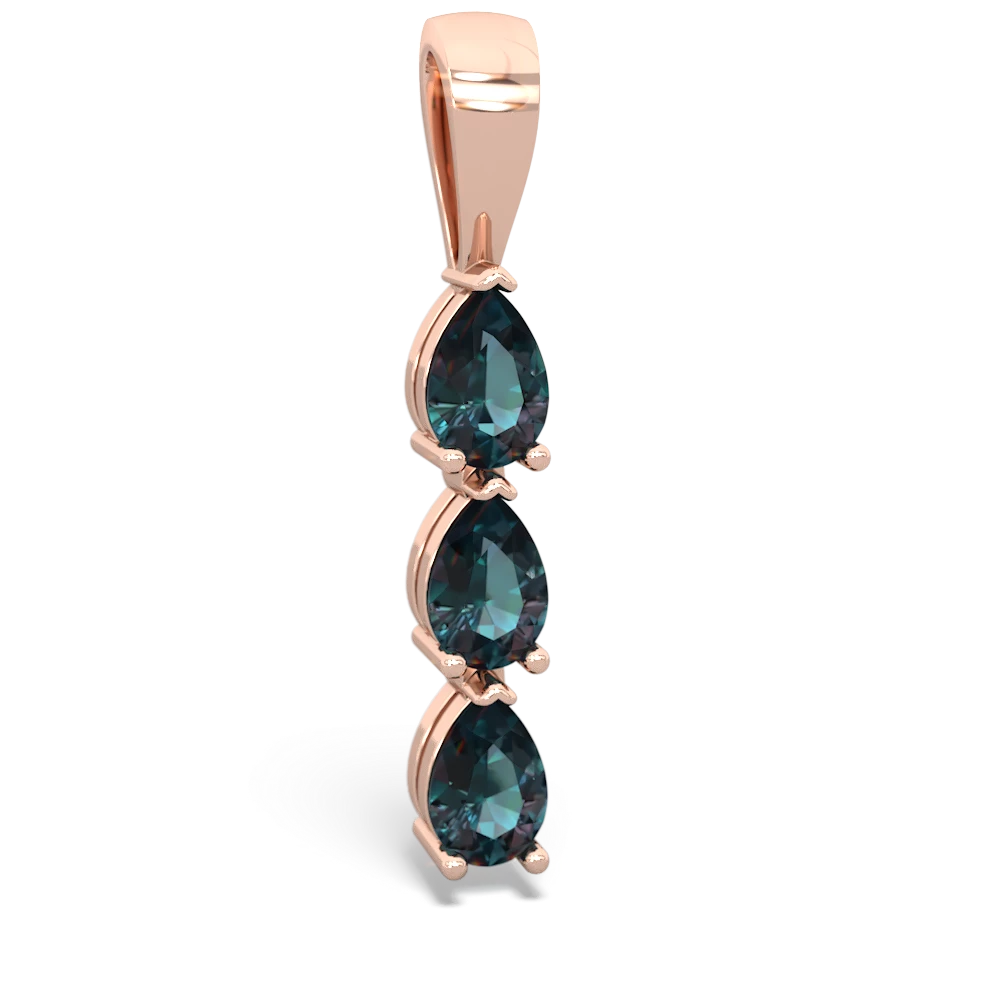 Turquoise Dew Drops 14K Rose Gold pendant P2251