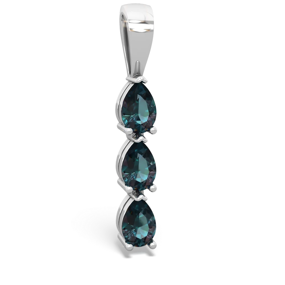 Aquamarine Dew Drops 14K White Gold pendant P2251