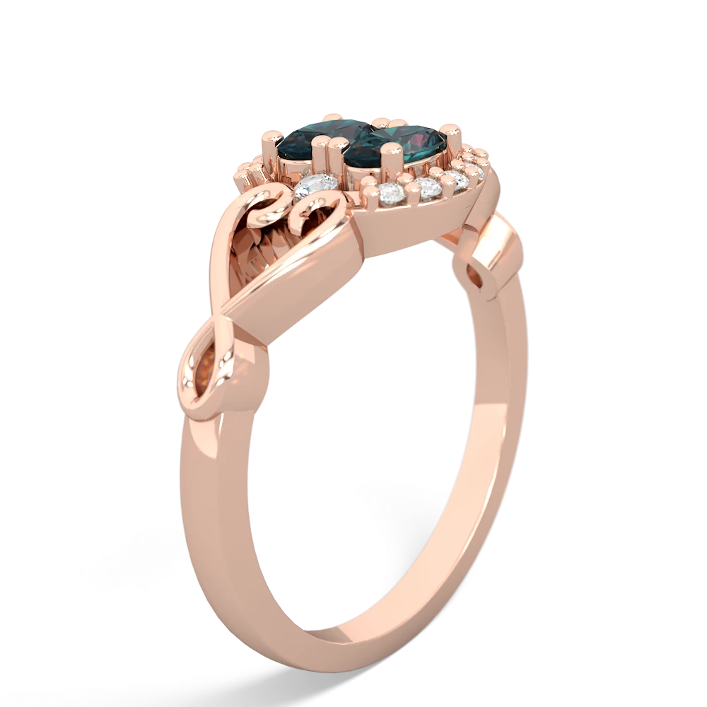 Alexandrite Love Nest 14K Rose Gold ring R5860