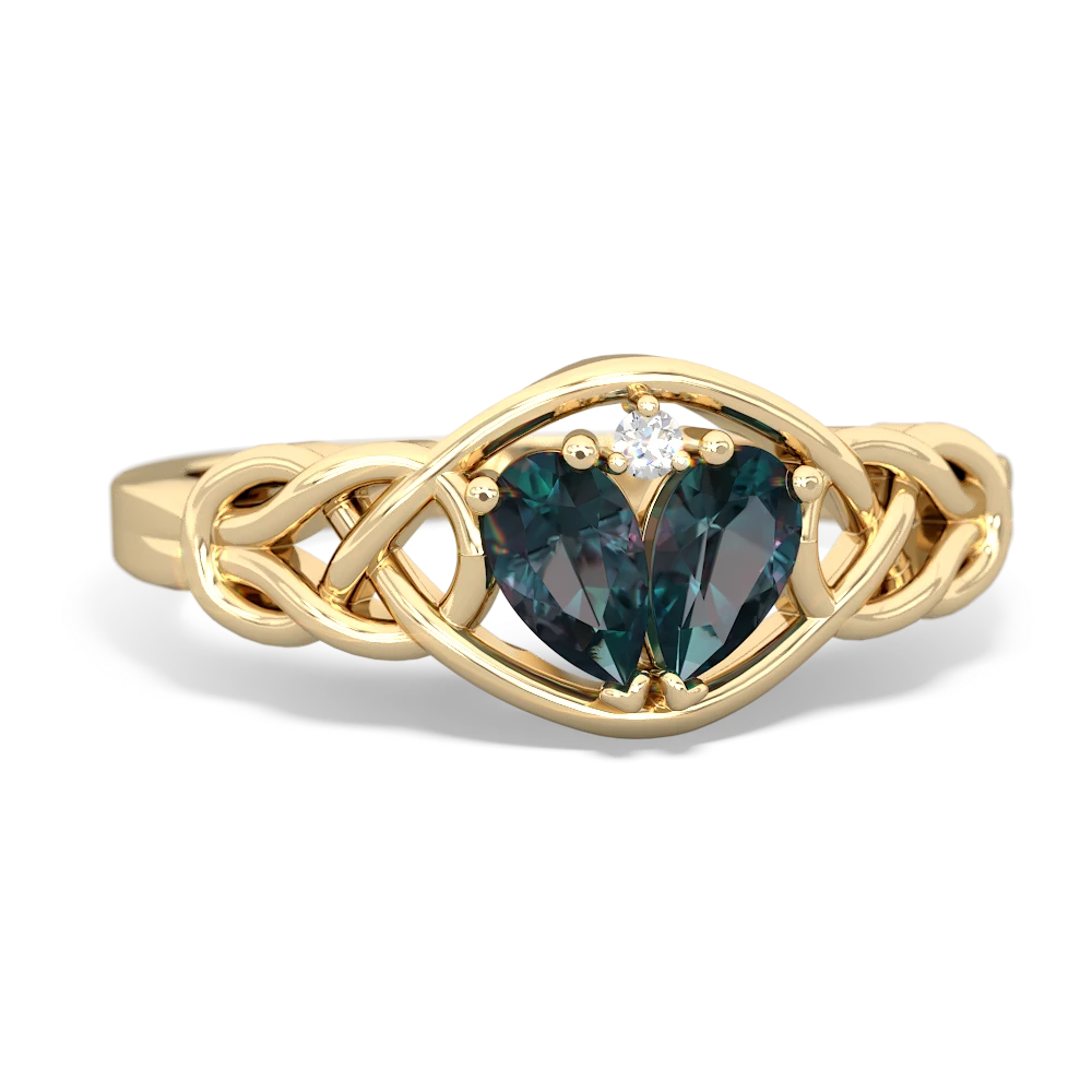 Alexandrite Celtic Love Knot 14K Yellow Gold ring R5420