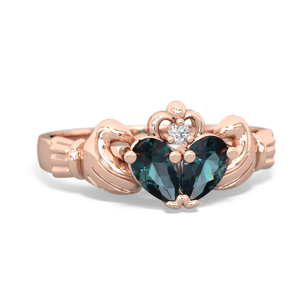 Alexandrite 'Our Heart' Claddagh 14K Rose Gold ring R2388