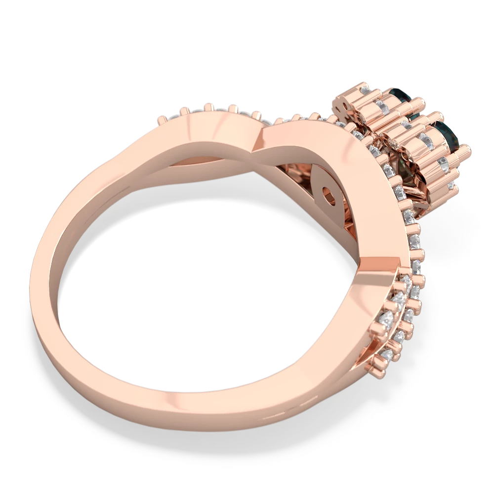 Alexandrite Diamond Twist 'One Heart' 14K Rose Gold ring R2640HRT