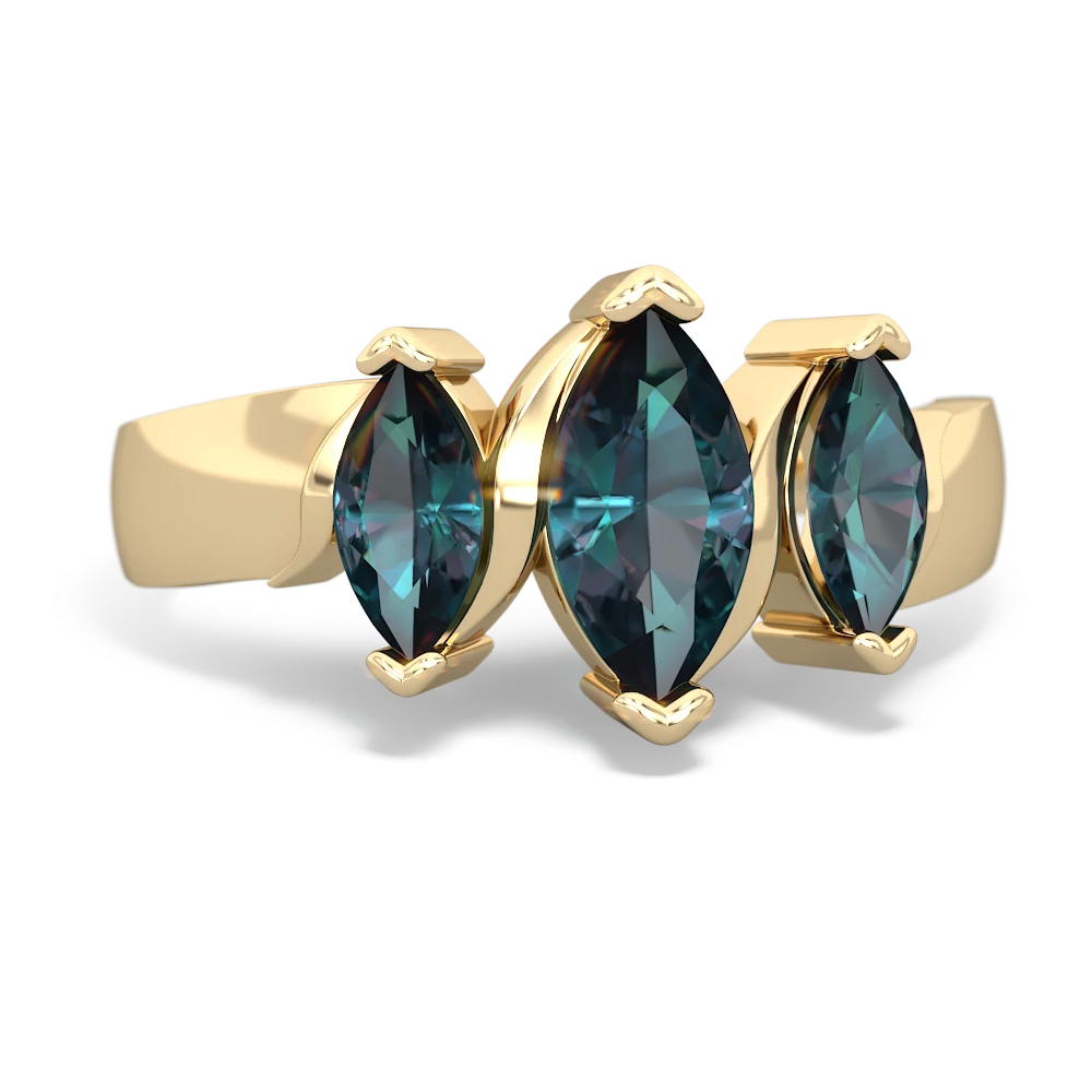 Sapphire Three Peeks 14K Yellow Gold ring R2433