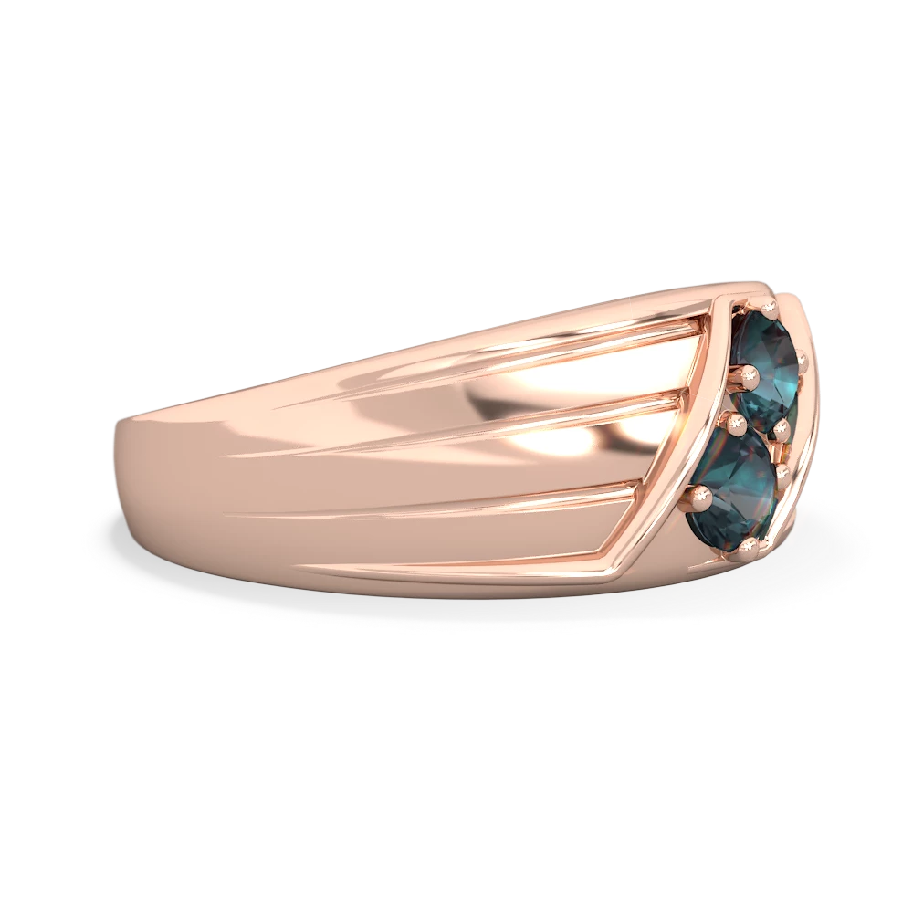 Alexandrite Men's Streamline 14K Rose Gold ring R0460