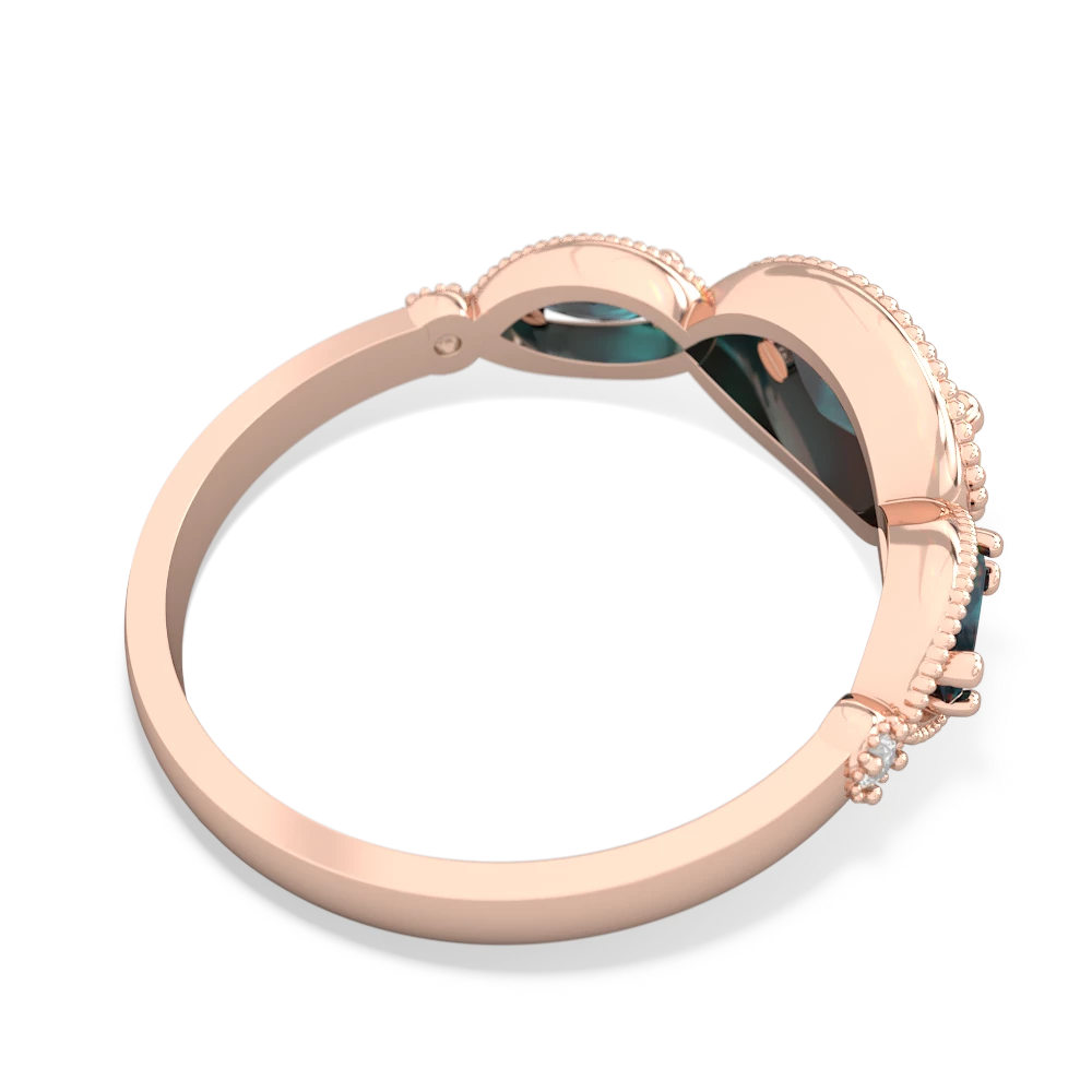 Onyx Milgrain Marquise 14K Rose Gold ring R5700