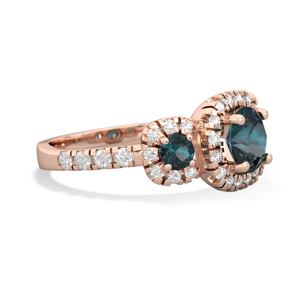 White Topaz Regal Halo 14K Rose Gold ring R5350