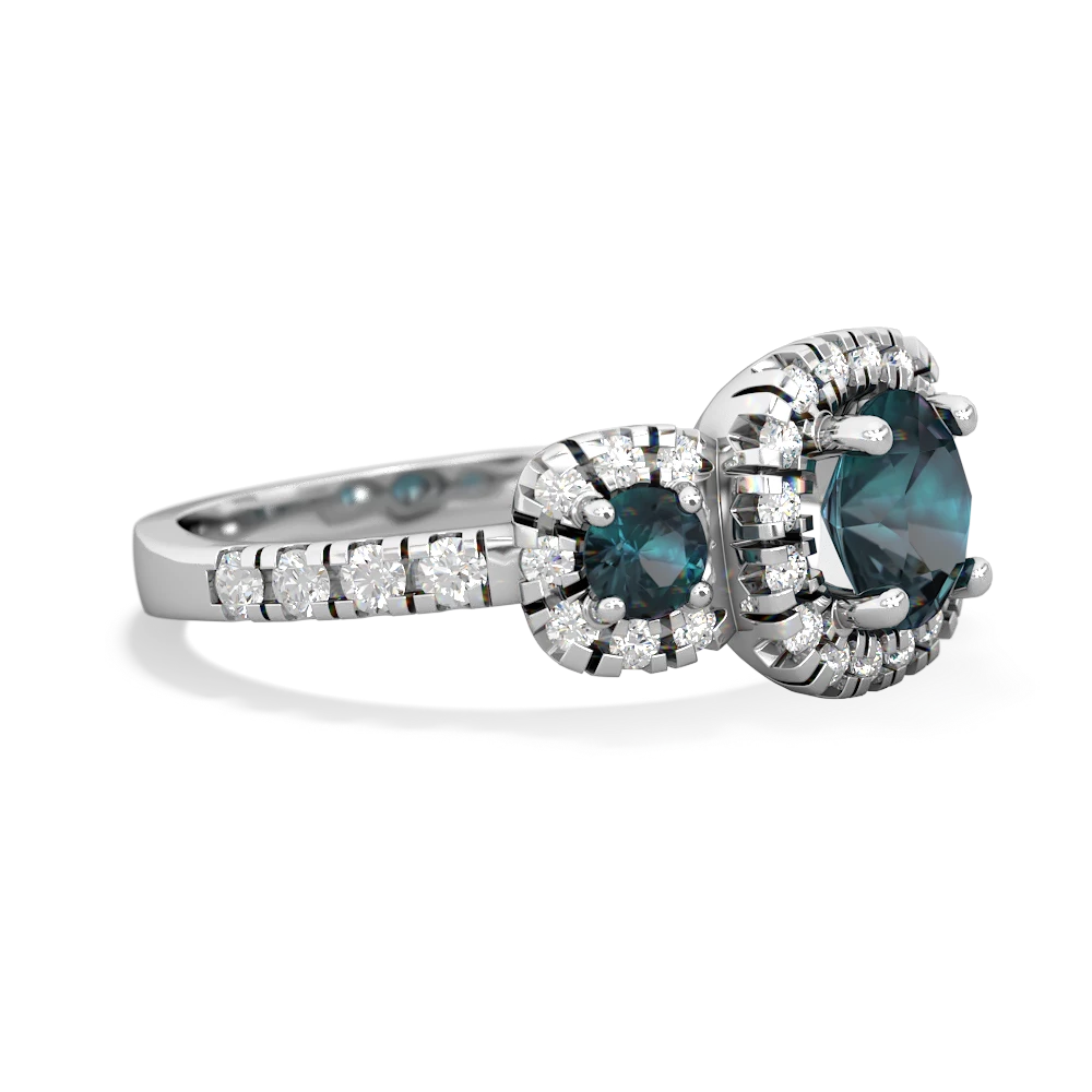 White Topaz Regal Halo 14K White Gold ring R5350