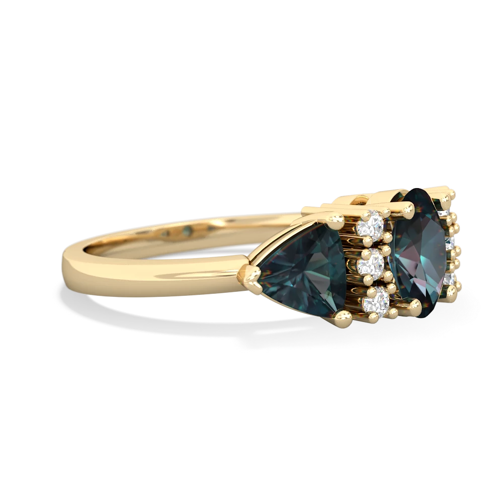 Onyx Antique Style Three Stone 14K Yellow Gold ring R2186