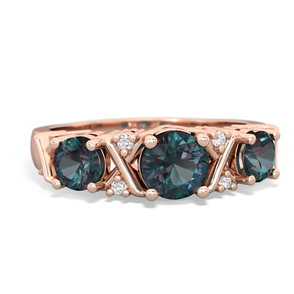 Emerald Hugs And Kisses 14K Rose Gold ring R5016