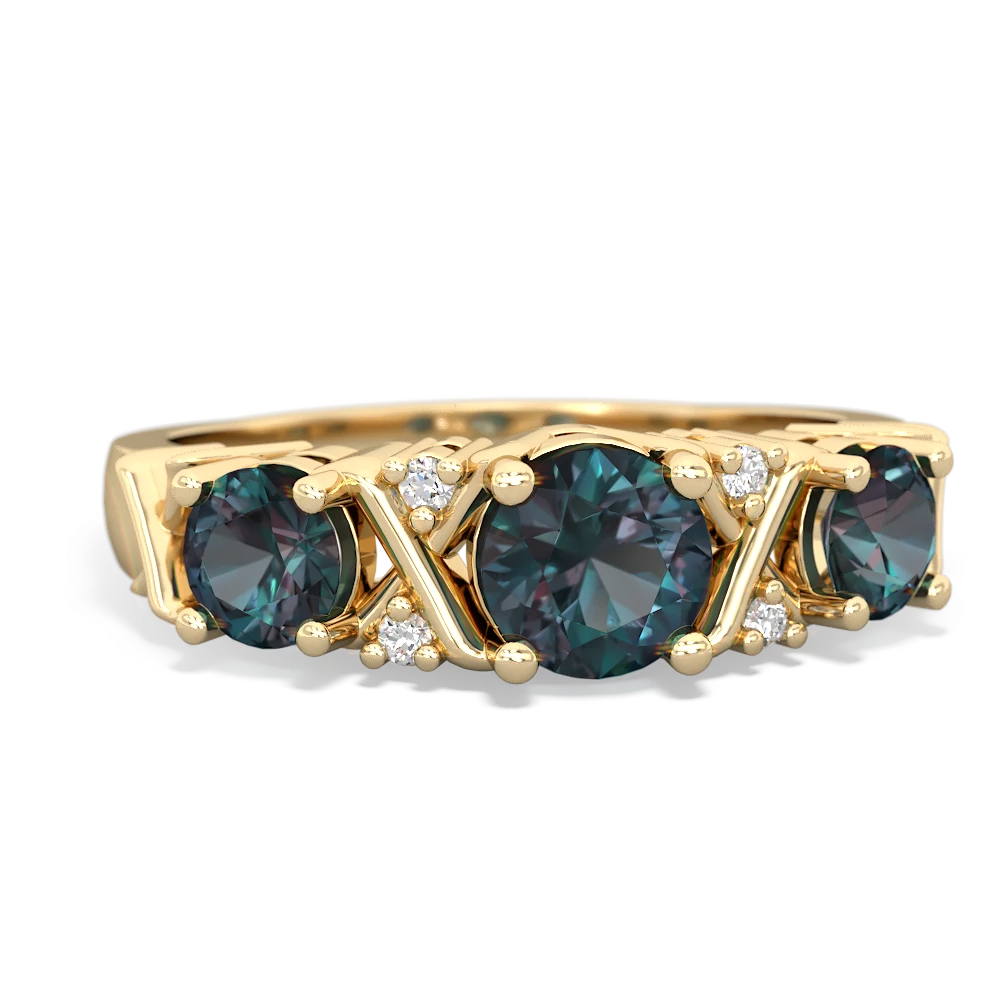 Blue Topaz Hugs And Kisses 14K Yellow Gold ring R5016