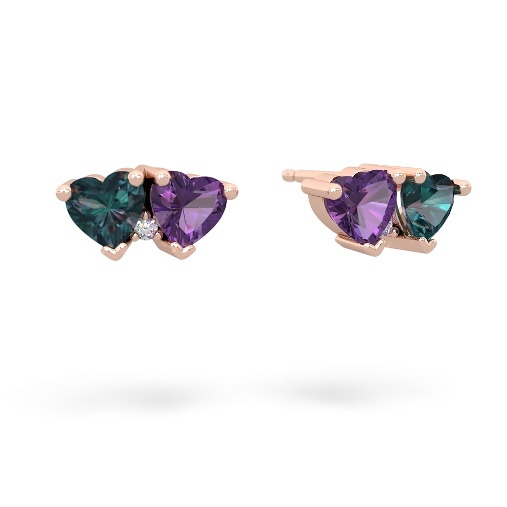 Alexandrite Sweethearts 14K Rose Gold earrings E5260