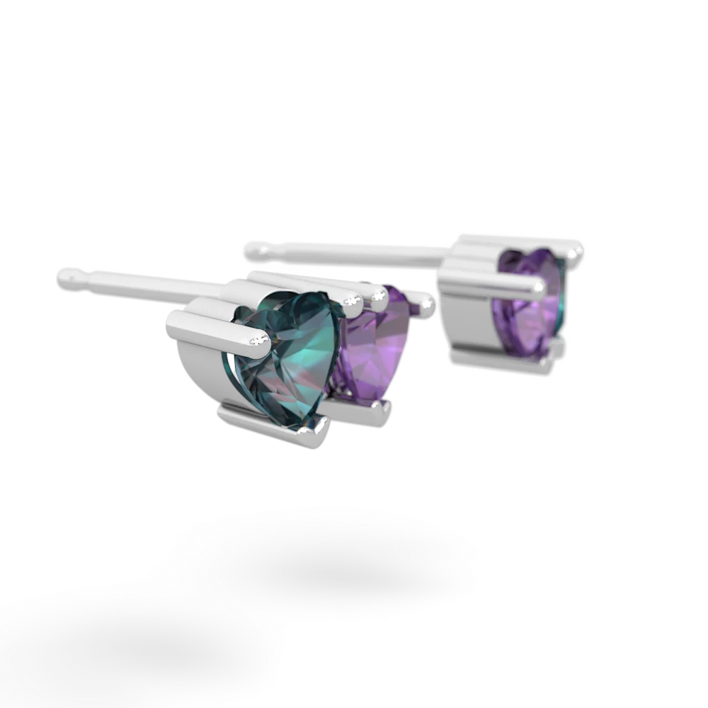 Alexandrite Sweethearts 14K White Gold earrings E5260