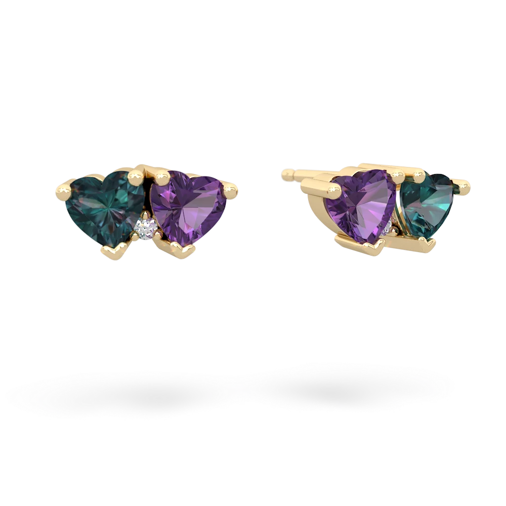 Alexandrite Sweethearts 14K Yellow Gold earrings E5260