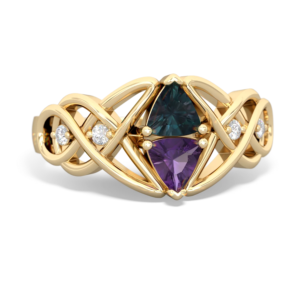 Alexandrite Keepsake Celtic Knot 14K Yellow Gold ring R5300