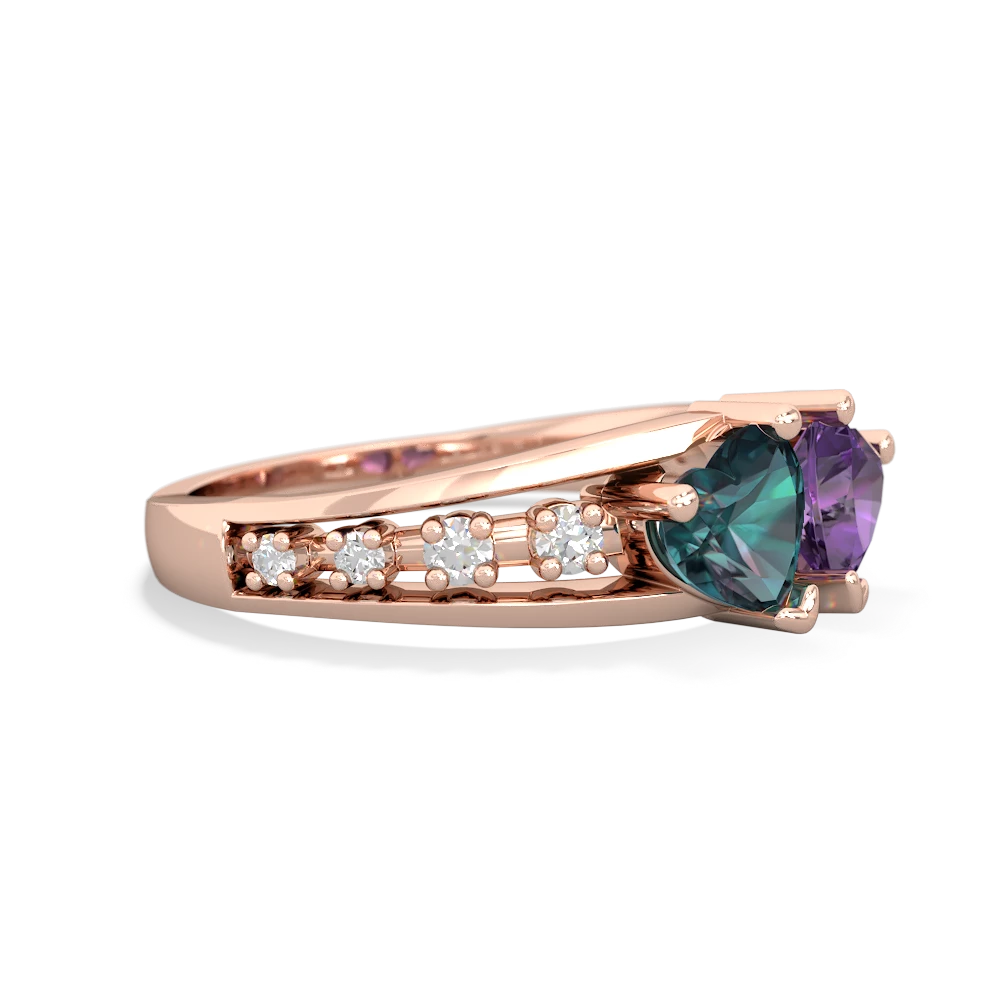 Alexandrite Heart To Heart 14K Rose Gold ring R3342