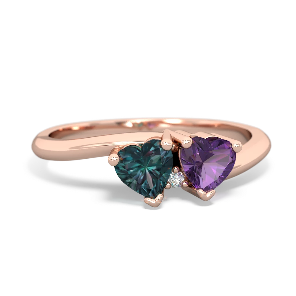 Alexandrite Sweethearts 14K Rose Gold ring R5260