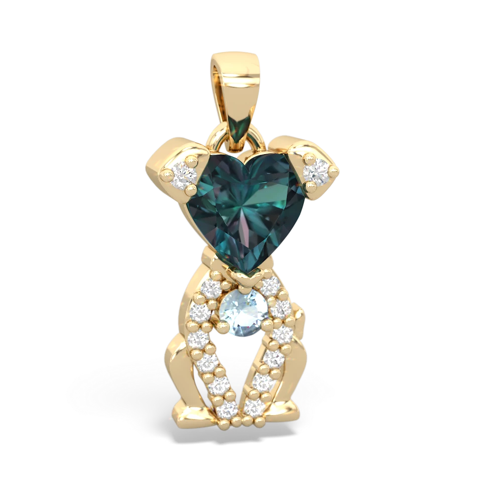 Alexandrite Puppy Love 14K Yellow Gold pendant P5800