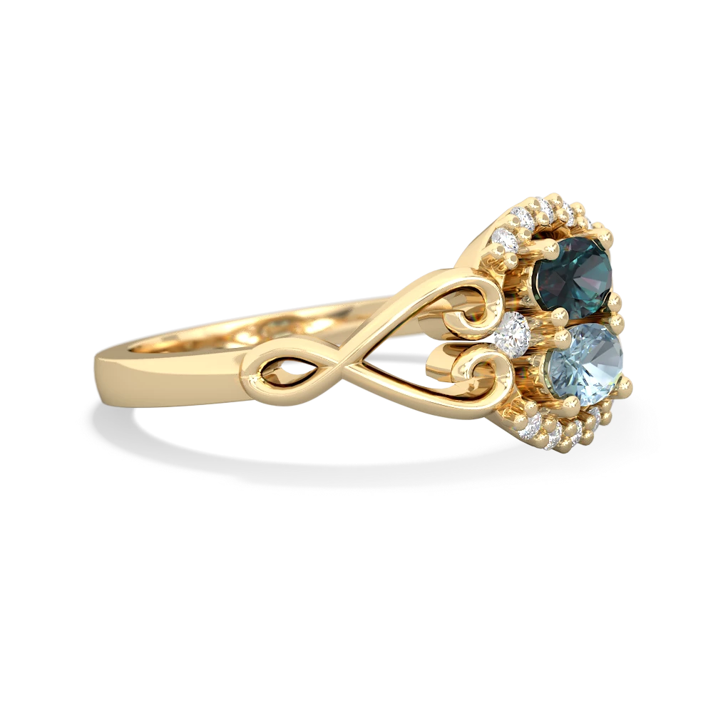 Alexandrite Love Nest 14K Yellow Gold ring R5860