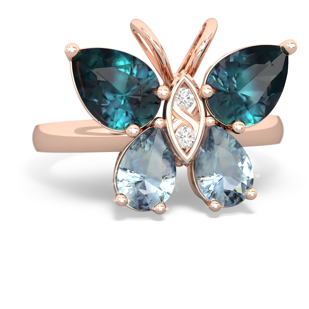 Alexandrite Butterfly 14K Rose Gold ring R2215