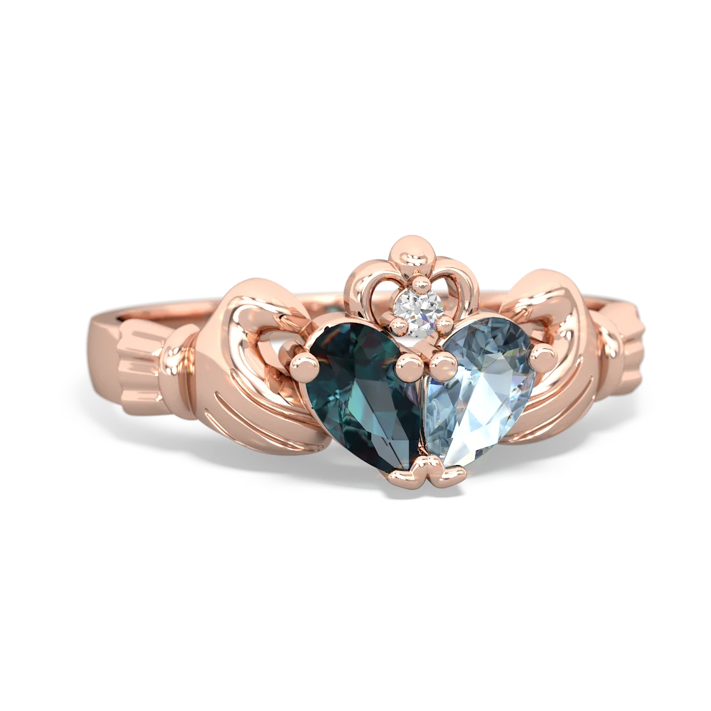 Alexandrite 'Our Heart' Claddagh 14K Rose Gold ring R2388