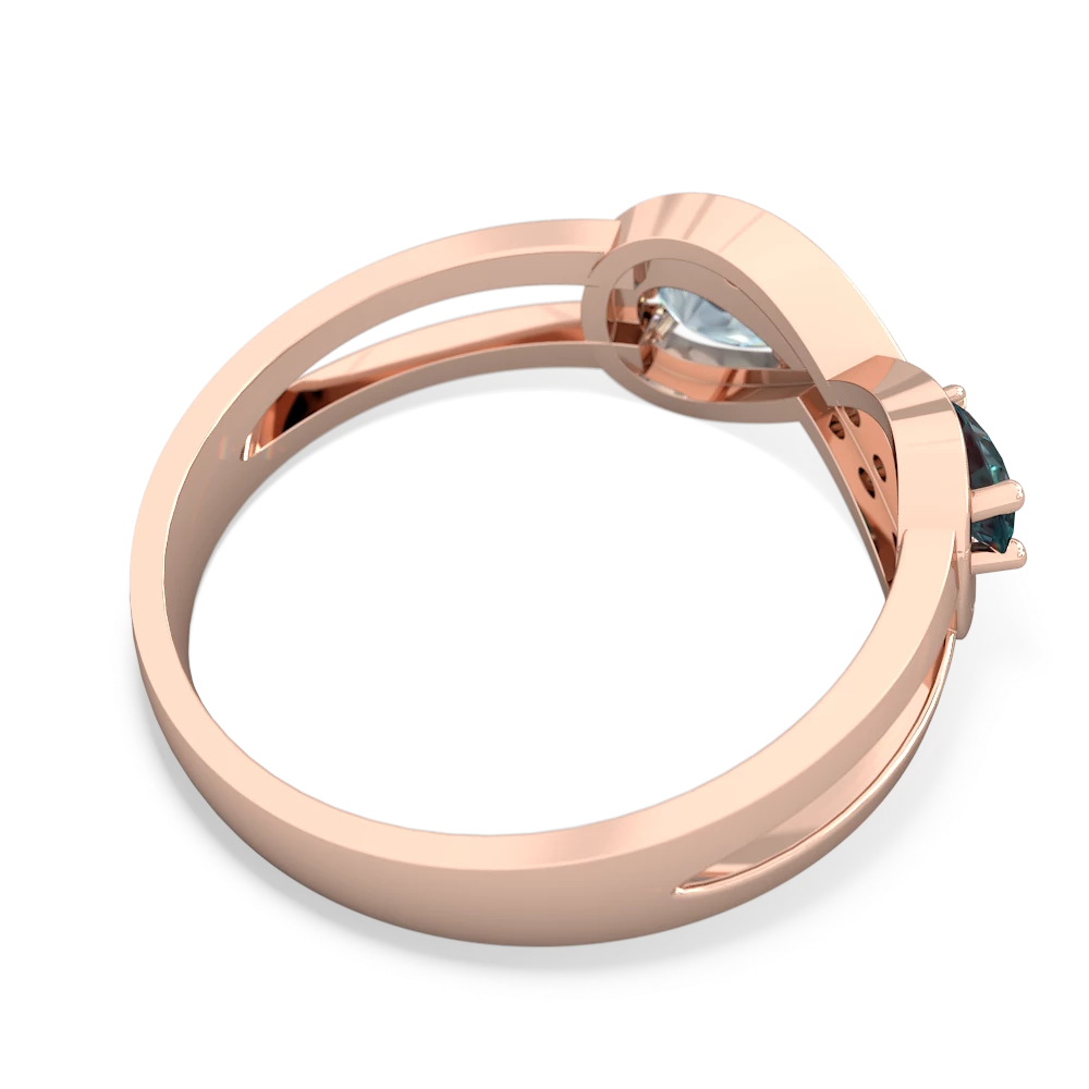 Alexandrite Diamond Infinity 14K Rose Gold ring R5390