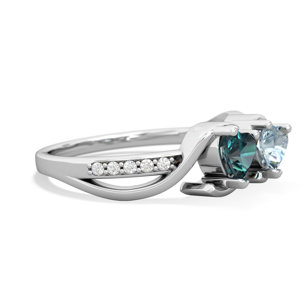 Alexandrite Side By Side 14K White Gold ring R3090