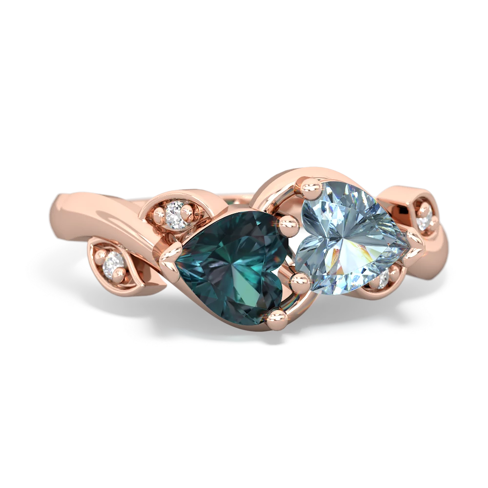 Alexandrite Floral Elegance 14K Rose Gold ring R5790