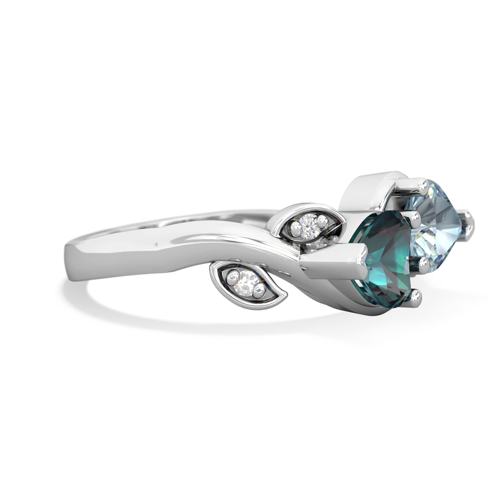 Alexandrite Floral Elegance 14K White Gold ring R5790