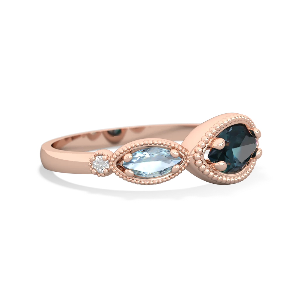 Alexandrite Milgrain Marquise 14K Rose Gold ring R5700