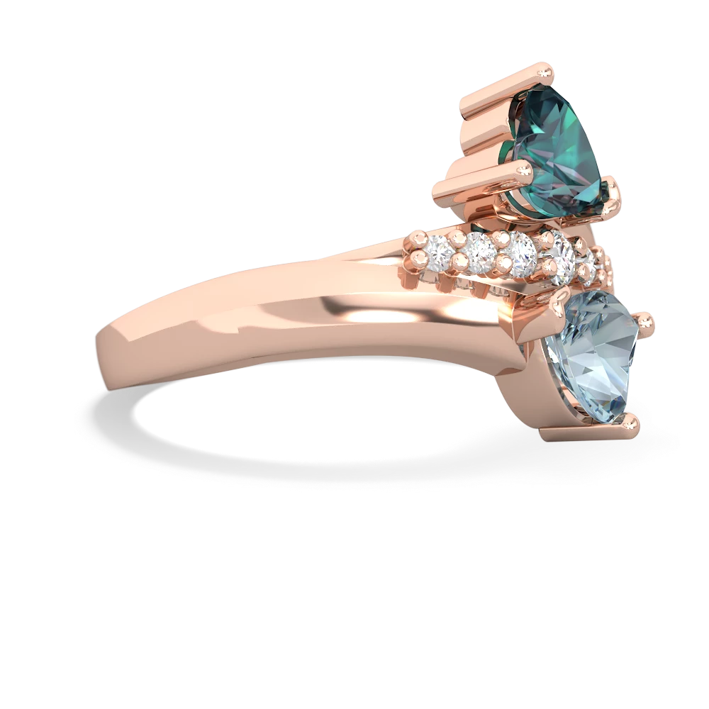 Alexandrite Heart To Heart 14K Rose Gold ring R2064