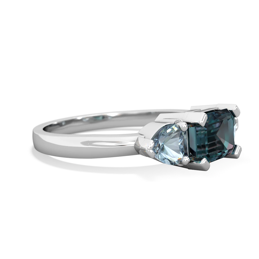 Alexandrite Three Stone 14K White Gold ring R5235