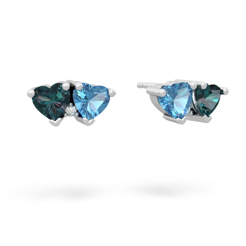 Alexandrite Sweethearts 14K White Gold earrings E5260