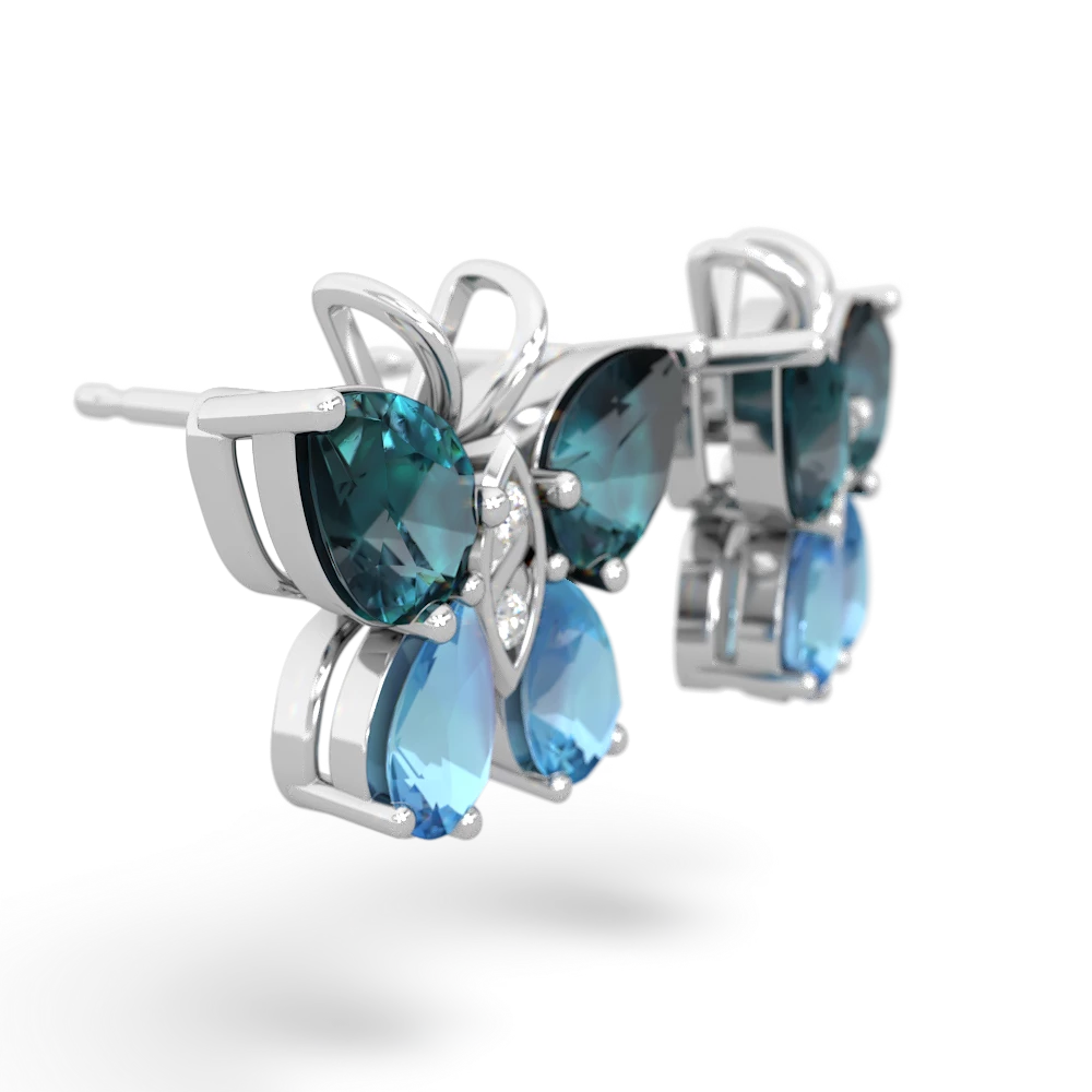 Alexandrite Butterfly 14K White Gold earrings E2215